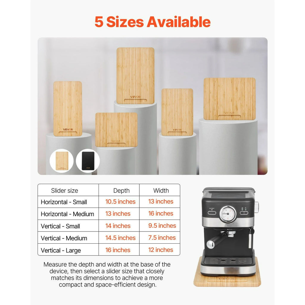 Appliance Slider 14 x 9.5 Inch, Non-Slip Slide Out Tray for Kitchen Countertop Q2624