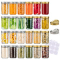 Mason Jars 8 oz, 24 Pack Canning Jars 8 oz Half Pint Glass jars with Regular Lids and Bands, Small Mason Jars with Lids Ideal for Jelly Jam Honey Wedding Favors Shower Favors Food
