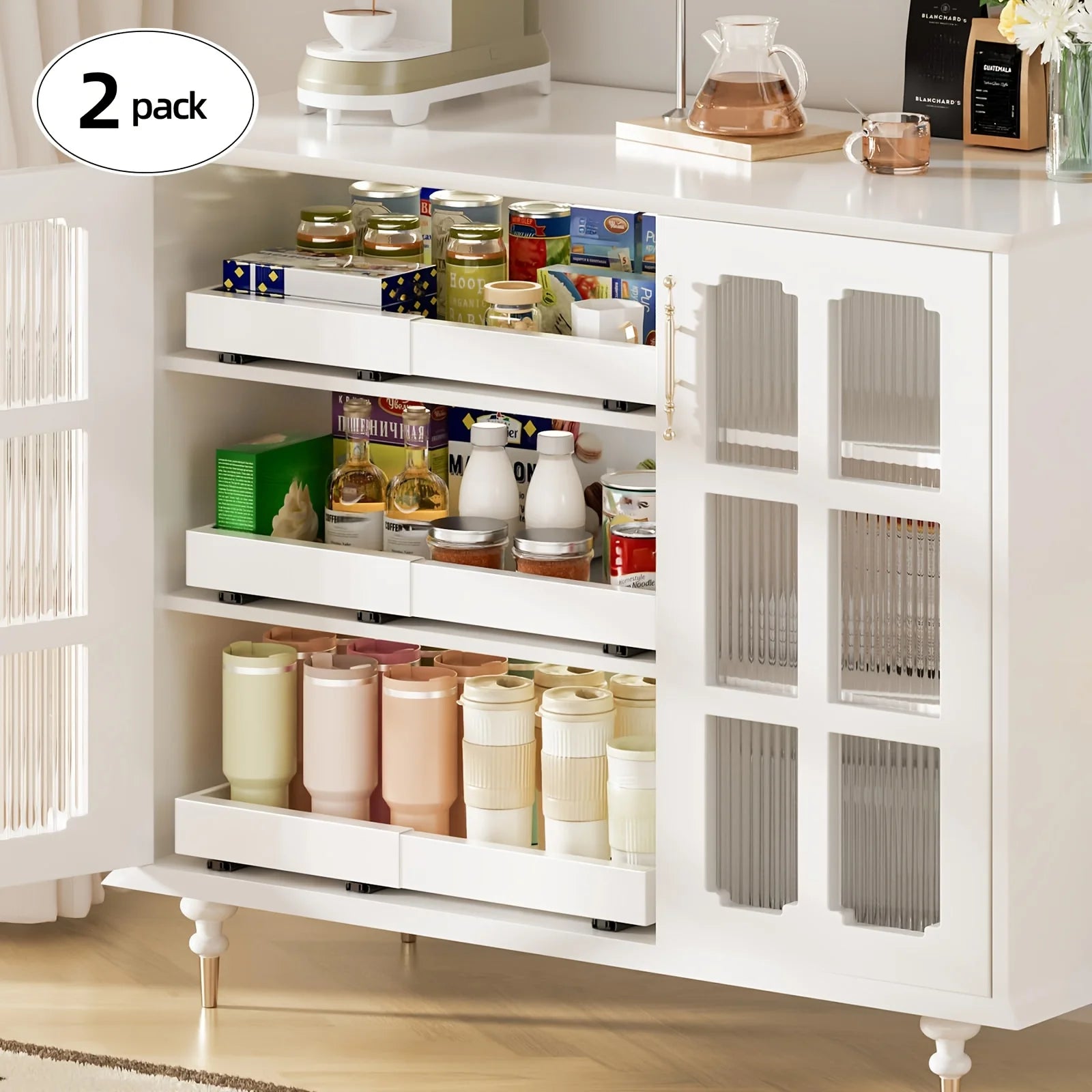 Expandable Pull Out Cabinet Organizer with Divider Racks Y712028