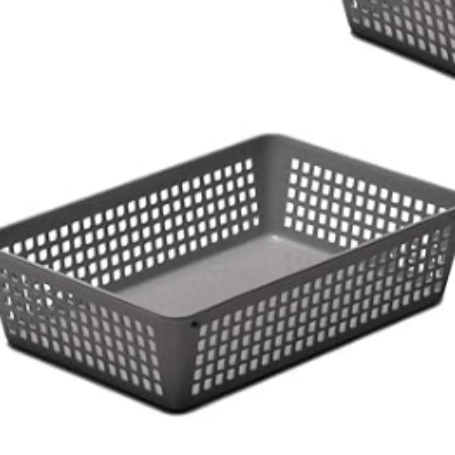 Plastic Storage Baskets for Home and Office Organization, 3-Pack, Grey B264