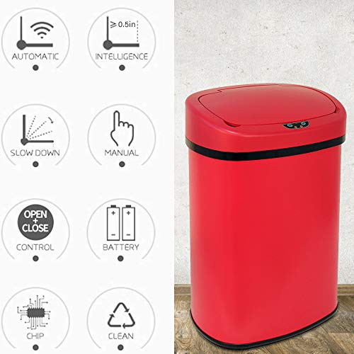 13 Gallon Automatic Sensor Trash Can with Lid U75916