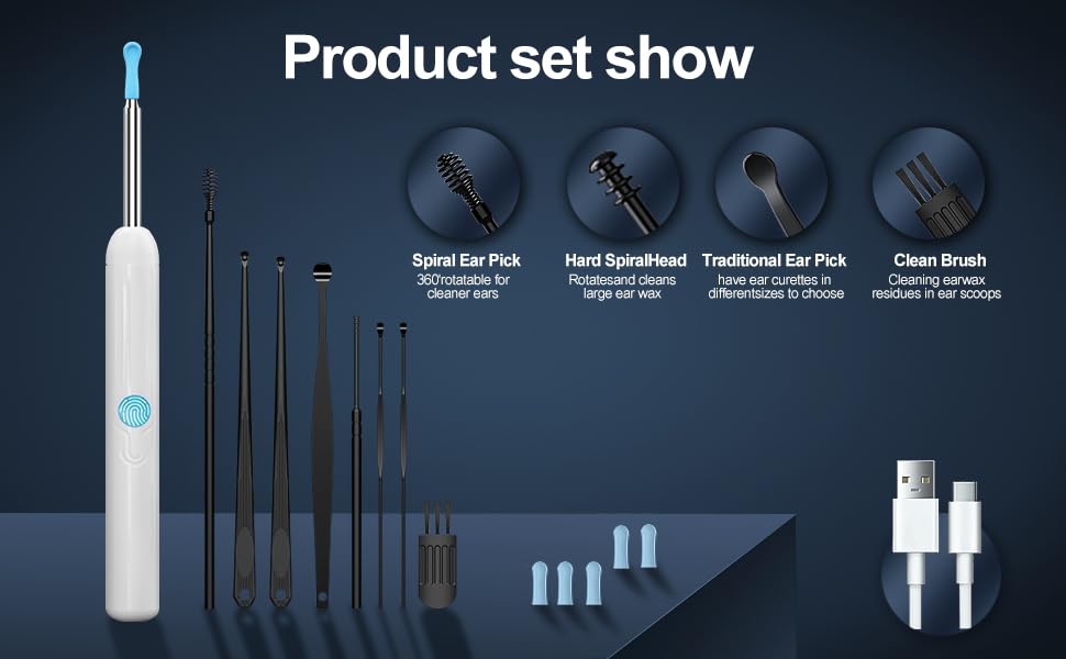 Ear Wax Removal Camera Otoscope with Ear Cleaning Kit G77875