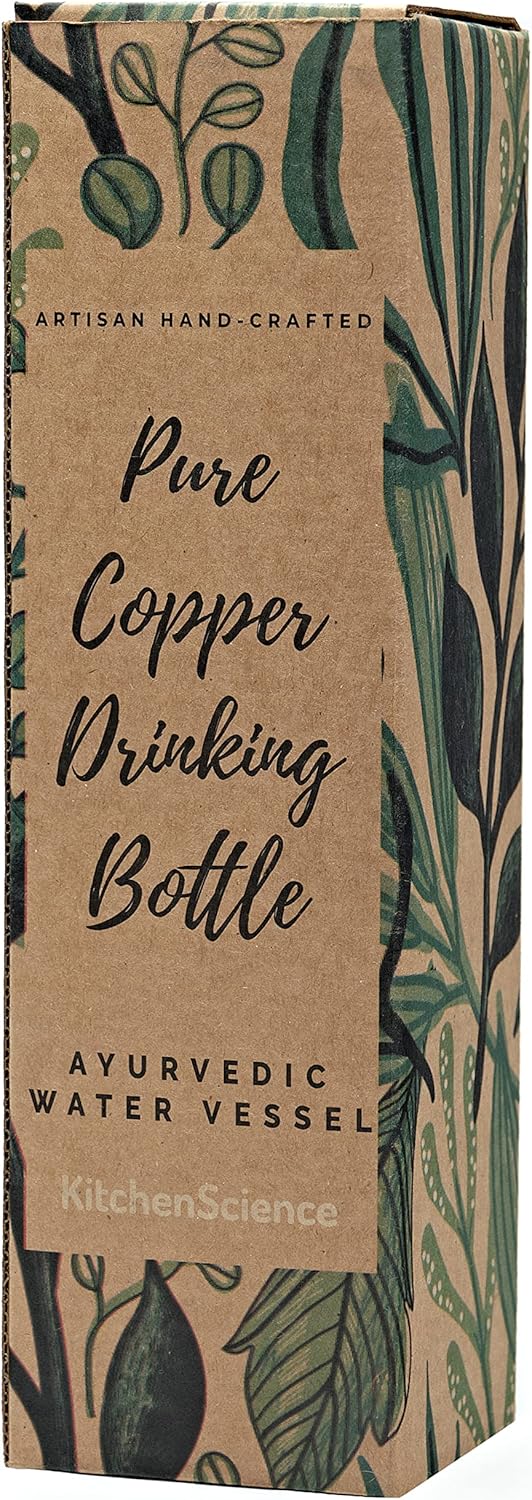 Copper Water Bottle 34 oz with Carrying Canvas Bag A36852