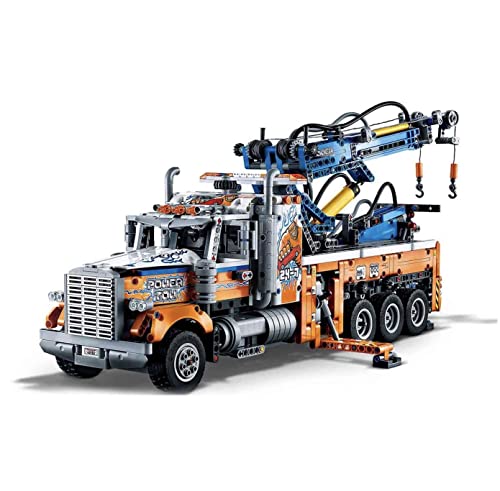 Heavy-Duty Tow Truck with Crane Building Set B7821