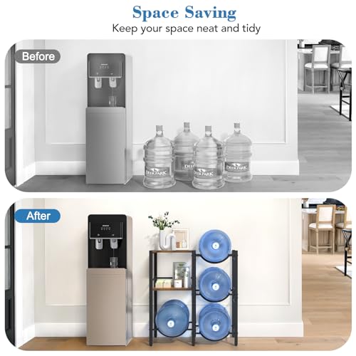 5 Gallon Water Jug Holder with Wood Storage Shelves K17720
