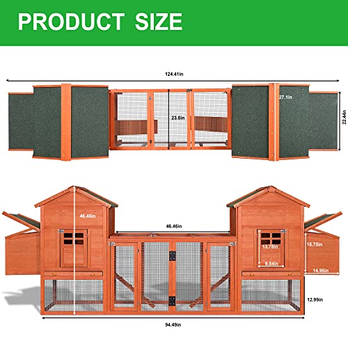 Large Metal Chicken Coop Hexagonal Walk-in Poultry Cage with Anti-UV Cover Z81934