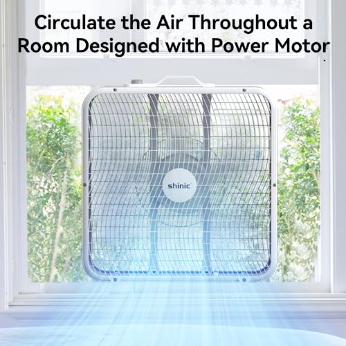 20 Inch Box Fan, 3-Speed Cooling Fan with Carry Handle, White (2 Pack) H53725