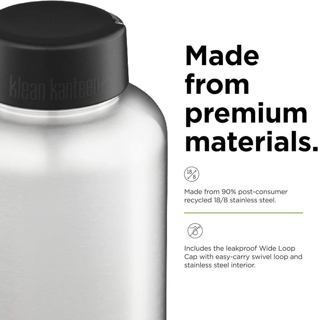 64oz Stainless Steel Water Bottle with Wide Loop Cap J584833