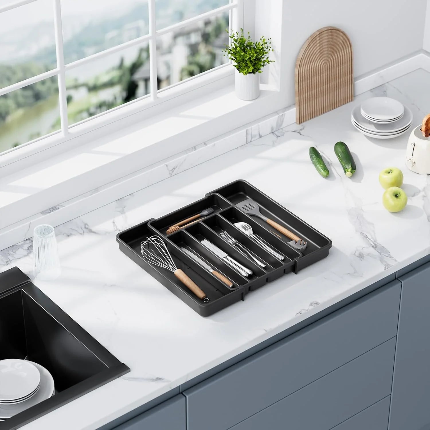 Expandable Silverware Drawer Organizer for Utensils, Cutlery and Storage A607835