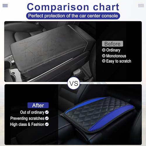 Car Center Console Cushion Pad, Waterproof Armrest Seat Box Cover, PU Leather Auto Armrest Protector C70173