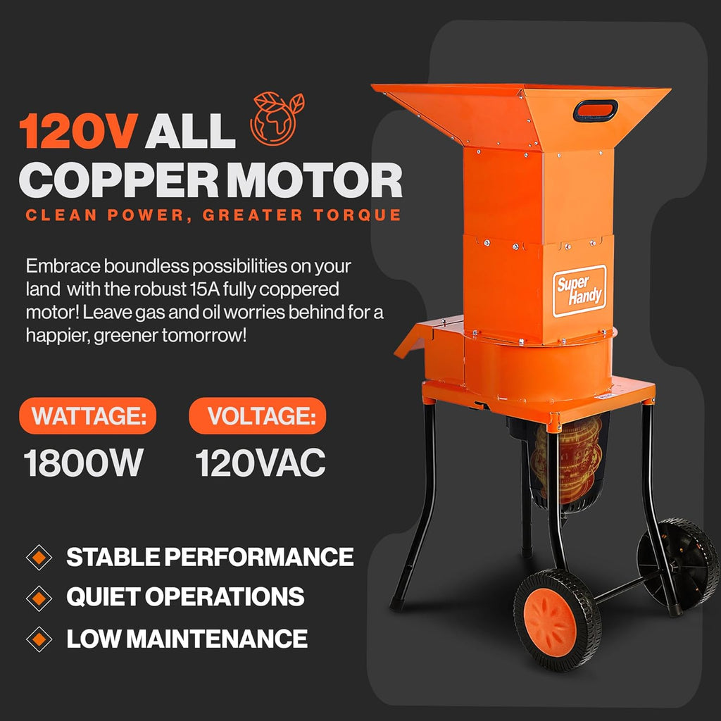 Leaf Mulcher Shredder Electric, 11 Inch Cutting Blade, 0.5 Inch Cutting Capacity V82612