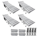 Zento Camping Cot and Mattress Folding Outdoor Travel Bed 2 Pack - Heavy Duty Max Load 450 LBS Premium Quality Cot Bed with Pad for Comfort Sleeping for Travel Home and Anytime Use