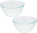 Pyrex 7402 6-Cup Sculpted Glass Mixing Bowls (2-Pack)