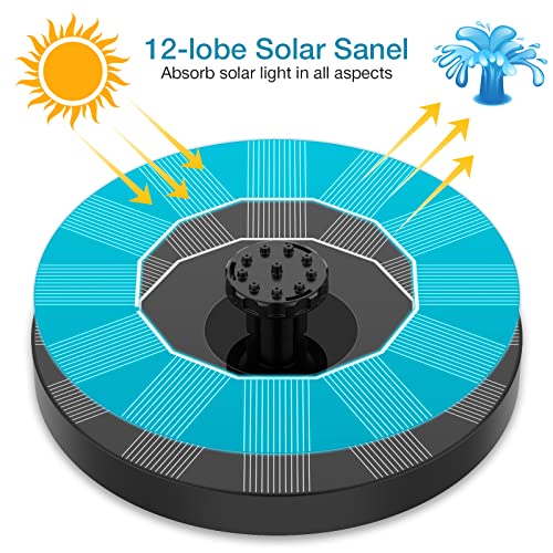 Solar Bird Bath Fountain Pump with 6 Nozzles M340