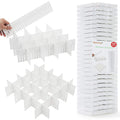 40 Pack Drawer Dividers Organizer Set for Underwear Socks Makeup Accessories, Flexible Partition Tray for Dresser Cabinet Closet, Space Saver, White