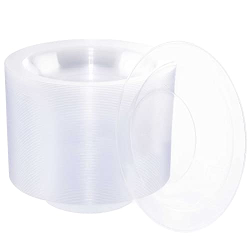 WDF 60Pack 12 oz Plastic Bowls, Clear, Premium Heavy Duty Disposable Bowls for Soup, Salads, Cereal, Party, Wedding, Christmas, New Years