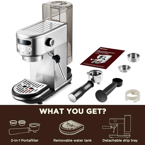 20 Bar Espresso Machine with LED Display and Milk Frother X8996