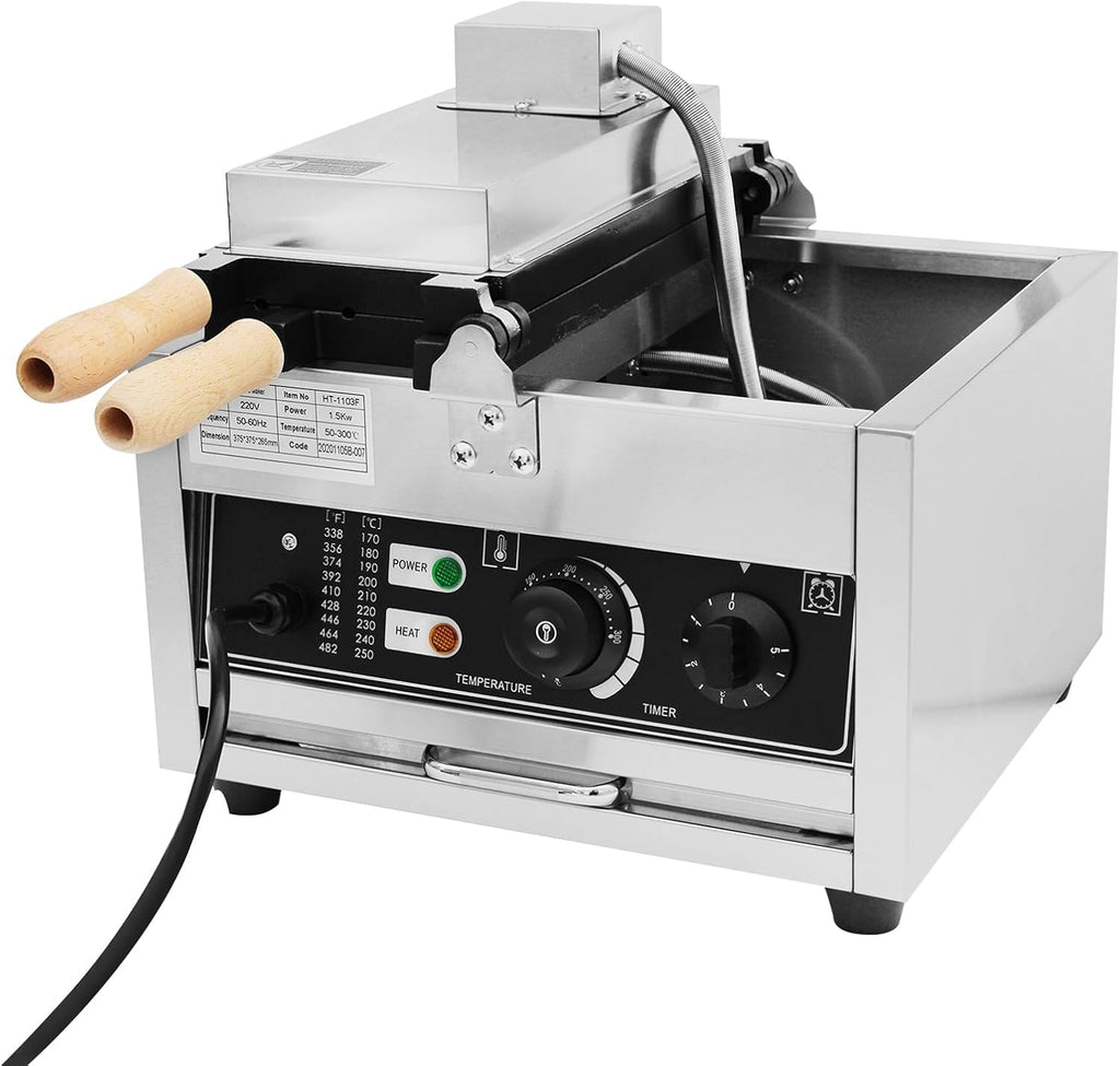 Egg Waffle Maker, Commercial Electric Nonstick Bubble Waffle Machine Z71270