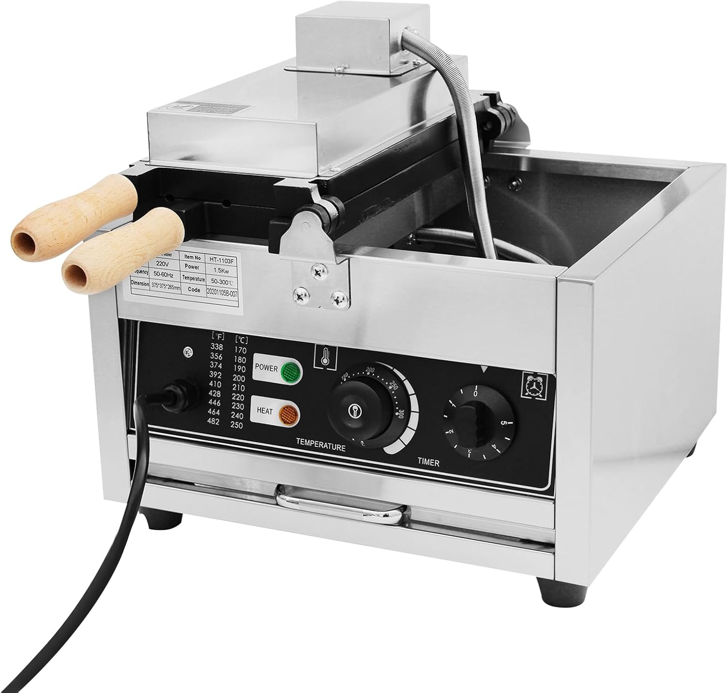 Egg Waffle Maker, Commercial Electric Nonstick Bubble Waffle Machine Z71270