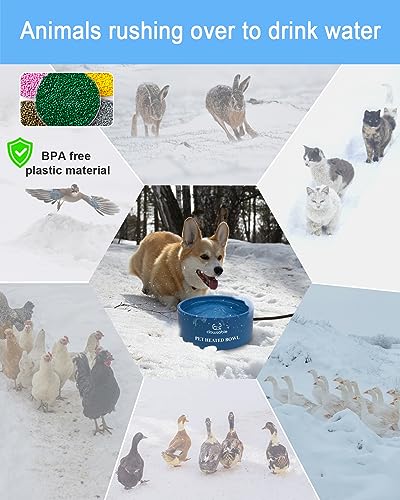 Heated Water Bowl for Dog & Cat, Outdoor Waterproof Pet Bowl, 108 OZ U58611