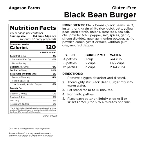 Gluten-Free Black Bean Burger Mix 2 lbs 14 oz D380336