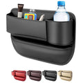 LINPING Car Leather Cup Holder Gap Bag, 2024 New Seat Gap Storage Box, Adjustable Leather Seat Car Gap Filler Organizer for Glasses Phones Keys and Cards (off white, Driver Side)
