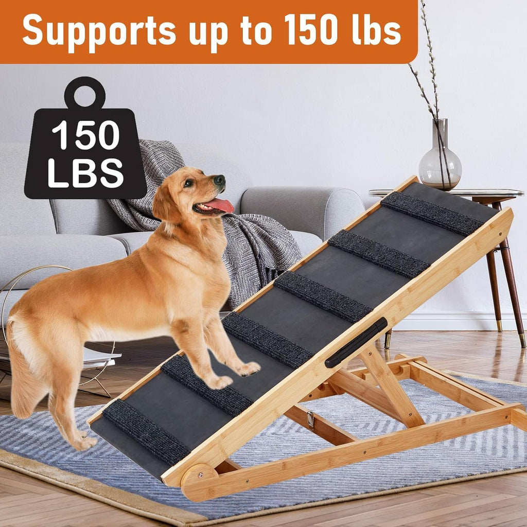 Dog Ramp for Bed, 6-Layer Adjustable, Non-Slip Surface Y1364