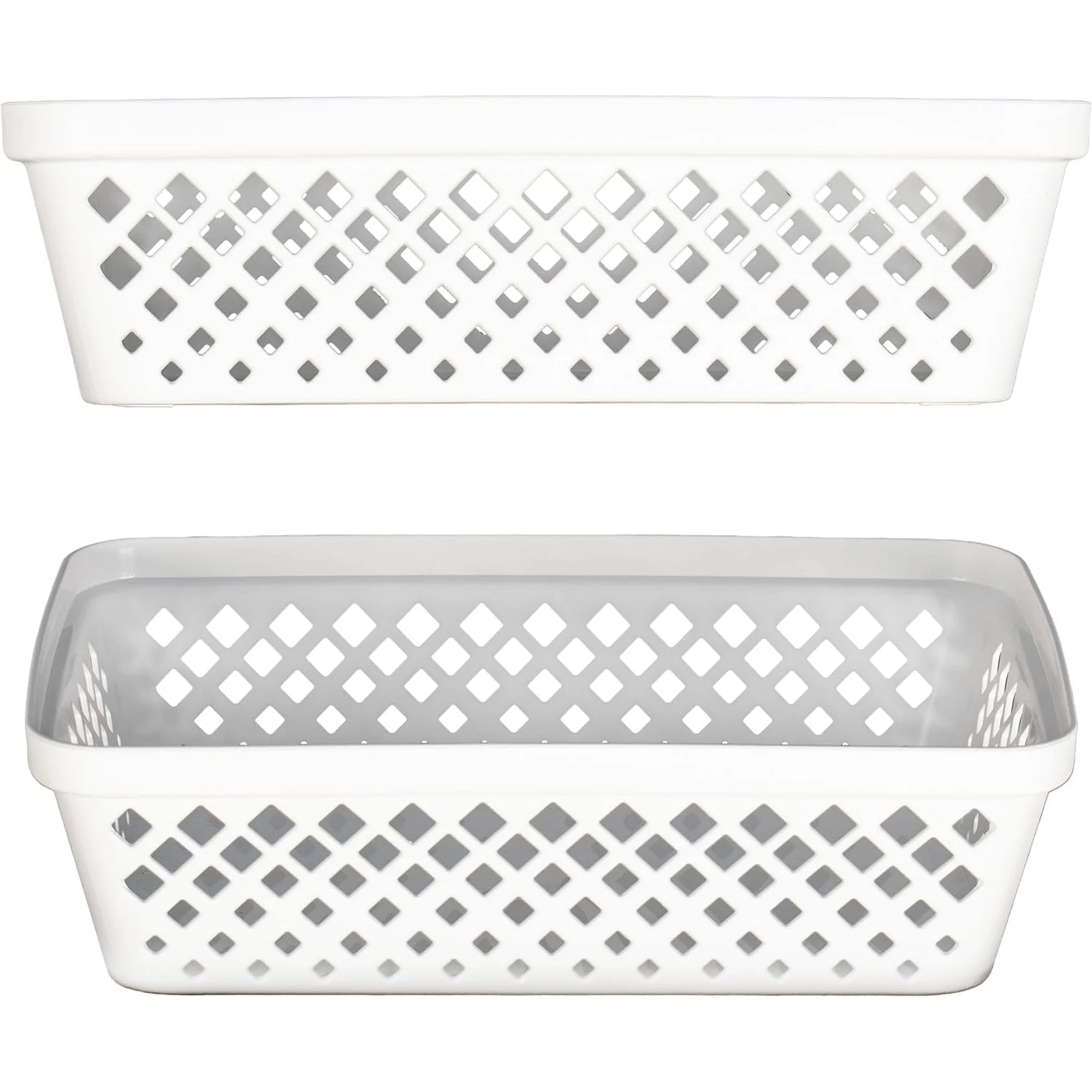 Storage Basket Set - 6 Pack Medium Organizers, White J44205