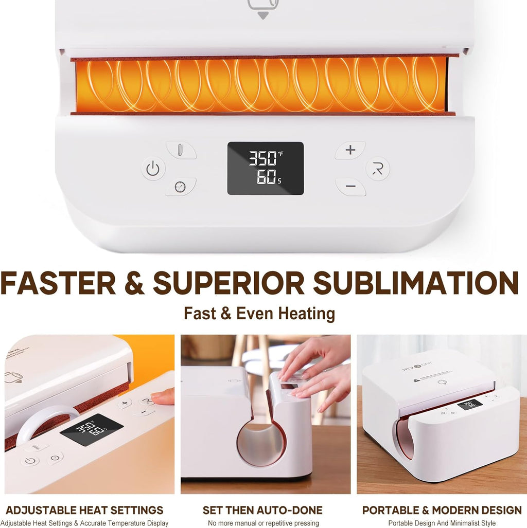 Auto Tumbler Heat Press Machine with 12 Sublimation Mugs 11 oz B5820