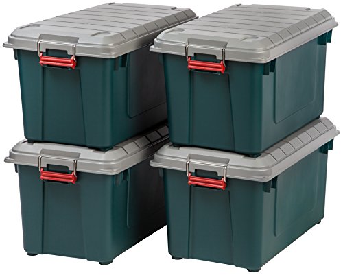 IRIS USA Store-It-All, 21 Gal. (4 Pack), Black/Black, 4 Count