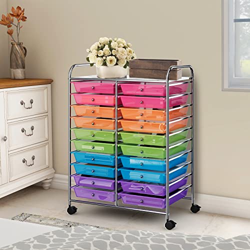 Rolling Storage Cart with 20 Drawers on Wheels C5284