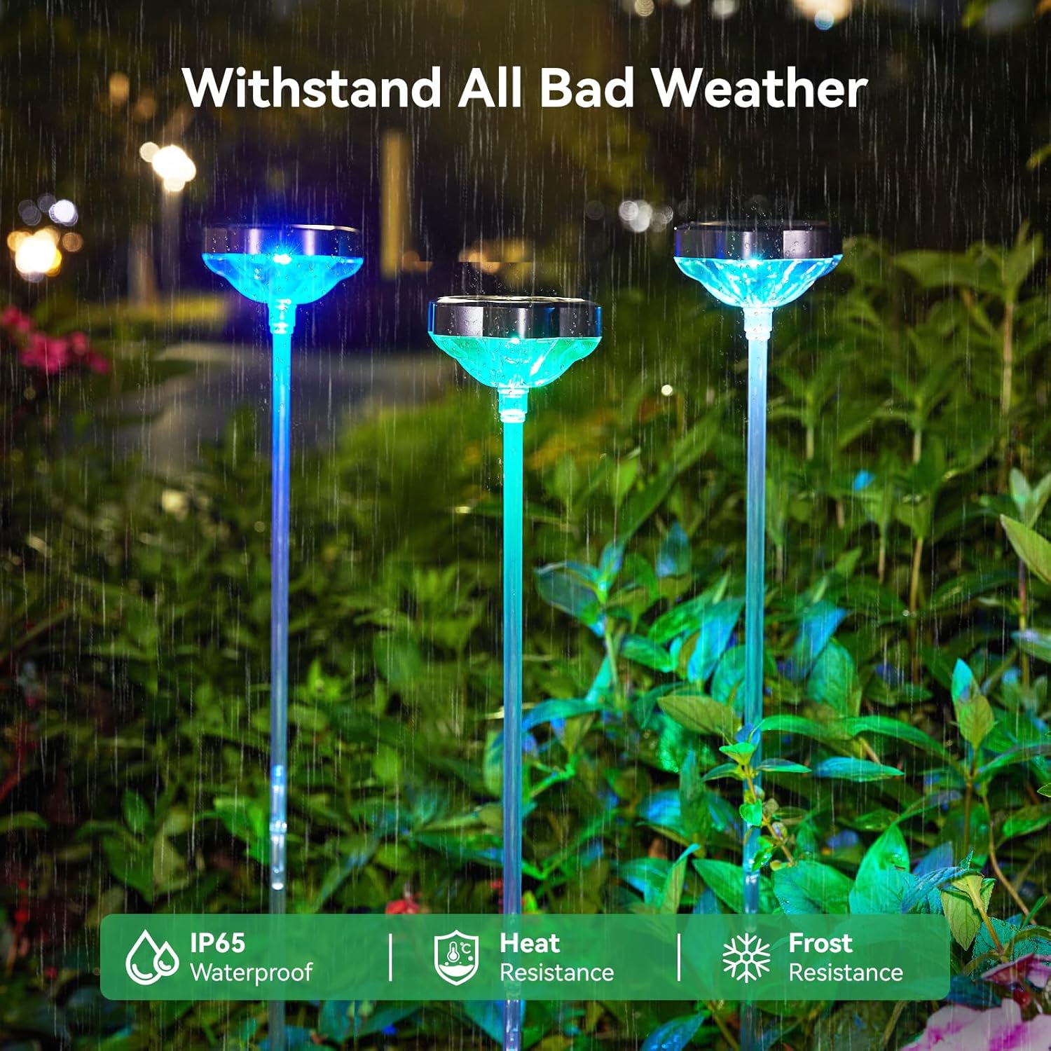 Solar Pathway Lights Outdoor, 6 Pack Color Changing Warm White, IP65 Waterproof L246093