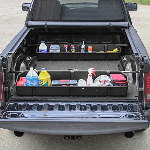 Red Hound Auto FullSize Truck Bed Storage Cargo Organizer Fits Ford Chevrolet GMC Dodge Ram Toyota Nissan Universal 55 Inch to 69 inch Wide Beds Secure Protect Groceries and More
