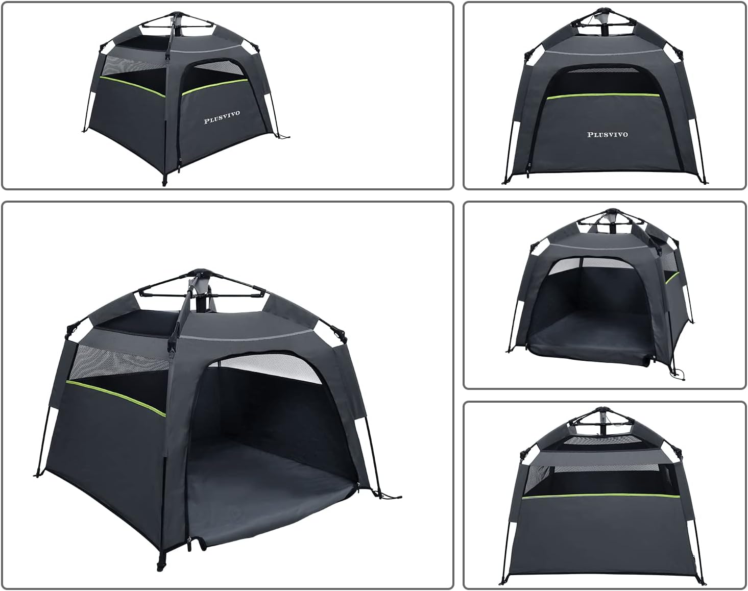 Pop Up Dog Tent for Large Dogs, Foldable Mesh Camping Tent with Shoulder Bag E9928