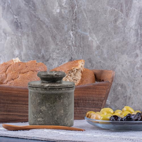Marble Butter Keeper Crock with Lid Q3540