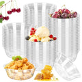 BadenBach 70 Pack Small Clear Plastic Bowls, 14oz Clear Plastic Bowls Disposable Salad Bowl Plastic Soup Ice Cream Candy Serving Bowls for Summer Wedding Baby Shower Birthday Party