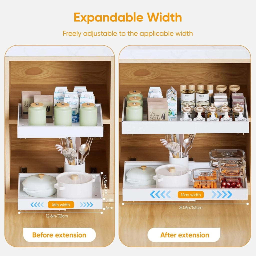 Expandable Pull Out Cabinet Organizer Adhesive, 2 Pack W451