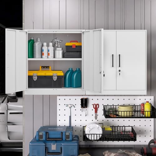 Metal Wall Cabinet with Locking Doors and Adjustable Shelf A450812