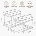 2 Tier Under Sink Organizer 2 Pack, Clear Pull Out Drawer Cabinet Storage with Movable Dividers for Bathroom Kitchen Pantry, Medicine Cosmetic Spice Shelf, Transparent