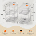2 Pack Under Sink Organizers, 3 Tier Stackable Storage with Pull Out Drawers, Bathroom Medicine Cabinet Kitchen Pantry Organization, White