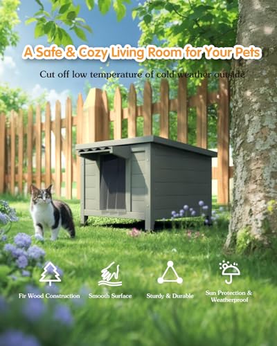 Outdoor Cat House Waterproof Insulated Shelter for Multiple Cats P8088