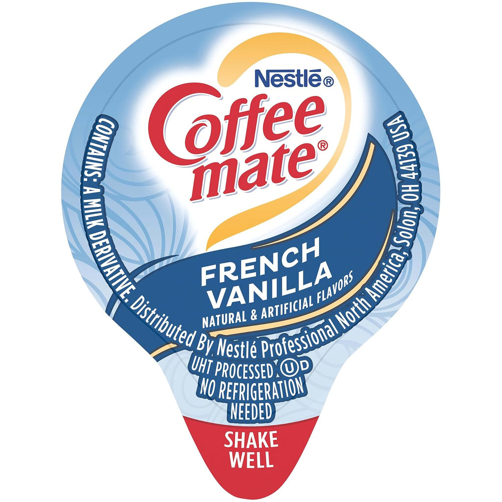 French Vanilla Liquid Coffee Creamer Singles, Non Dairy, 180 Count M50922