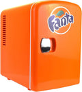 Coca-Cola Fanta FA04 4 Liter/4.2 Quarts 6 Can Portable Mini Cooler/Fridge for Food, Beverages, Orange