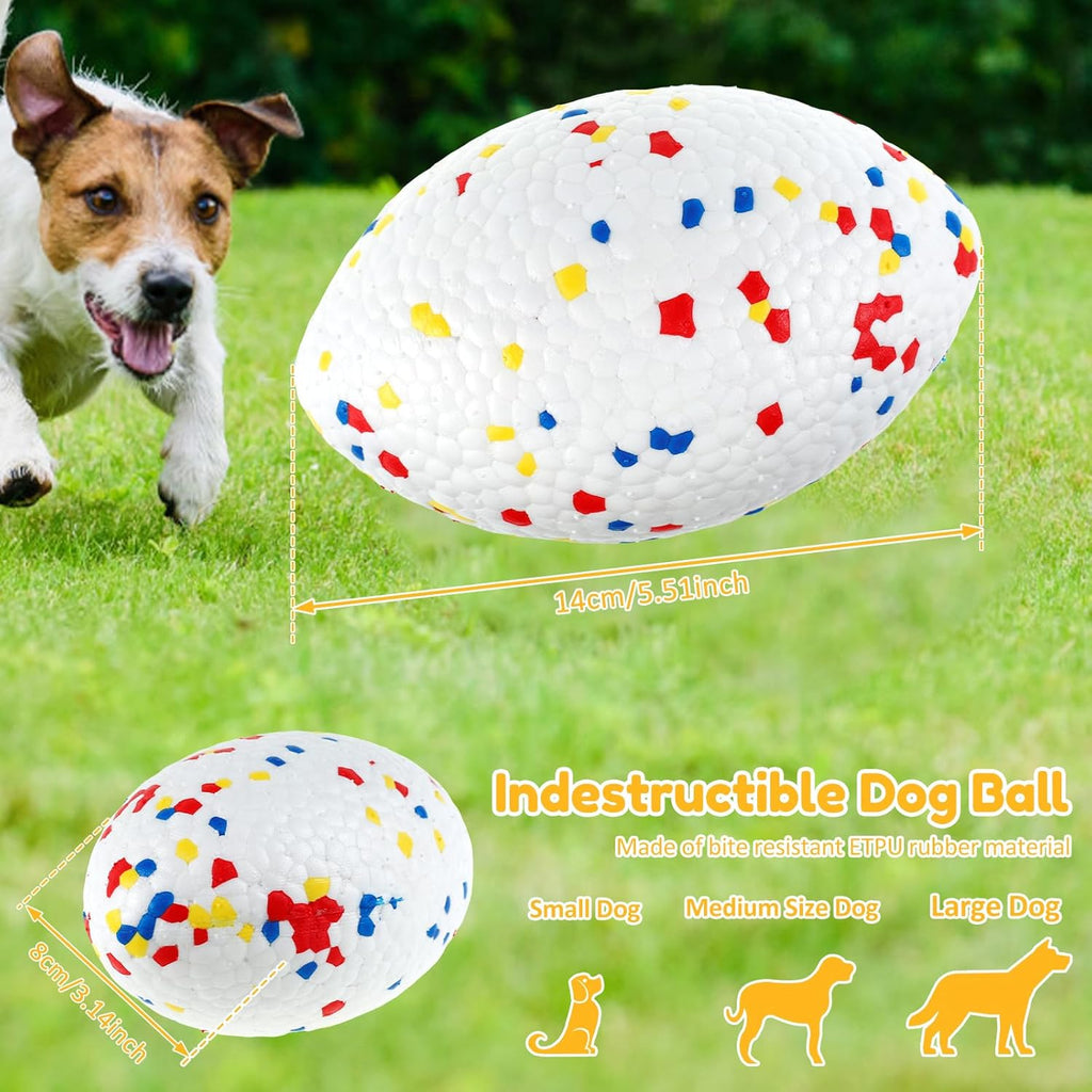 Durable Dog Balls for Aggressive Chewers, Rugby Fetch Toy for Medium and Large Dogs D7529