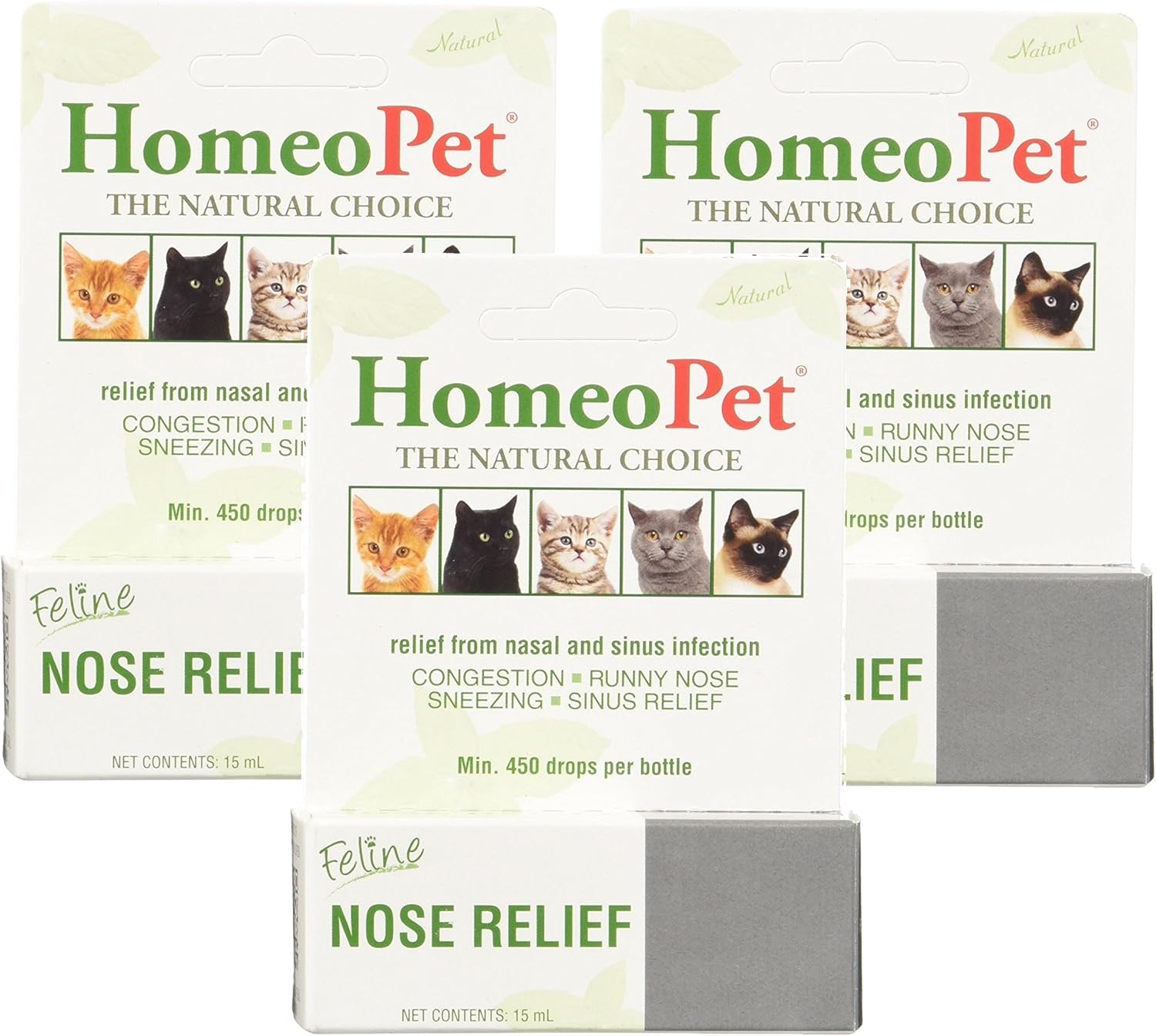 HomeoPet Feline Nose Relief, 3-Pack, 15 mL Each