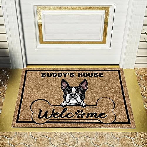 Personalized Dog Doormat with Peeking Dog Design for Home R277