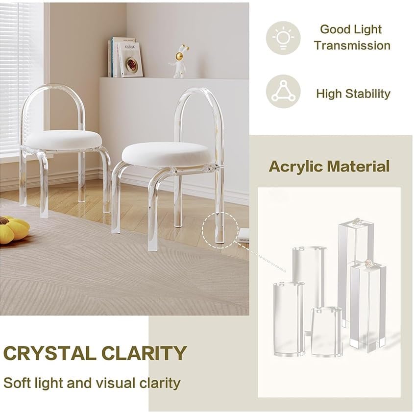 Acrylic Transparent Dining Chair, Grey J687