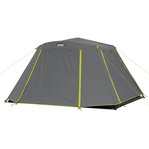 CORE Large Multi Room Tent for Family with Full Rainfly for Weather and Storage for Camping Accessories | Portable Huge Tent with Carry Bag for Outdoor Car Camping