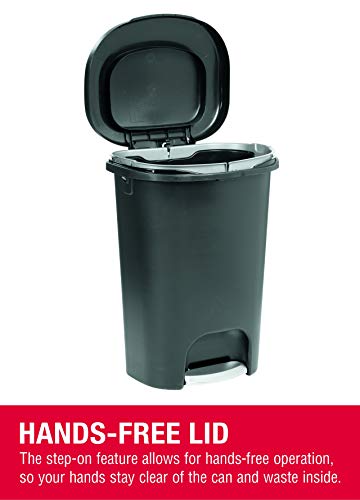 13 Gallon Step-On Trash Can with Lid and Pedal F4587