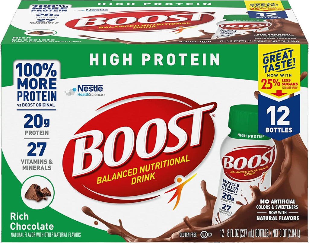 High Protein Nutritional Drink, Rich Chocolate, 8 FL OZ (Pack of 12) D39010